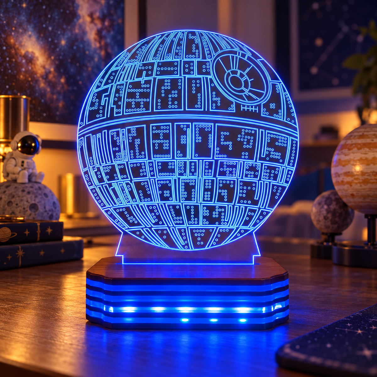 Kişiye Özel Death Star Tasarımlı LED Gece Lambası