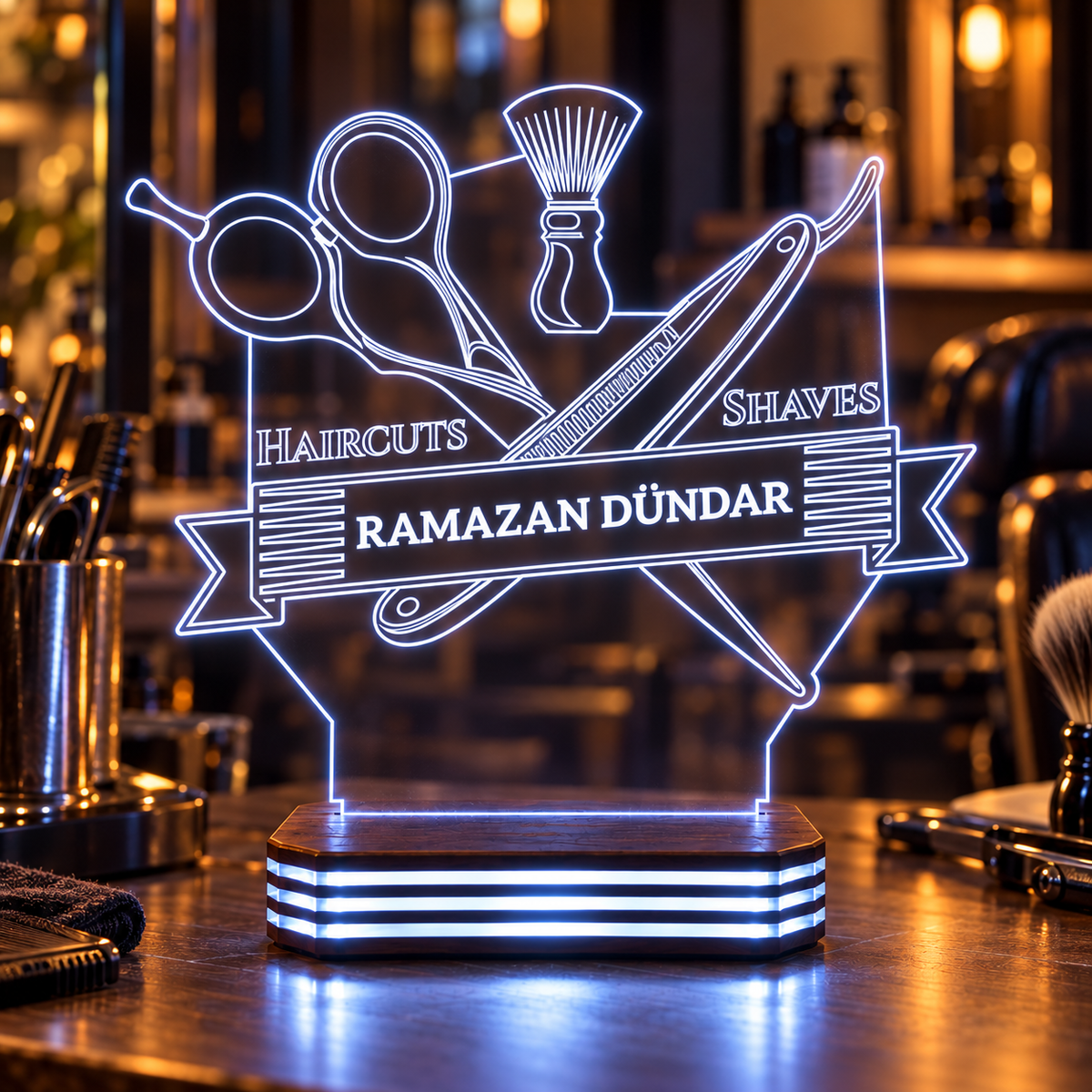 Berbere Özel İsimli Gece Lambası — soguk-beyaz