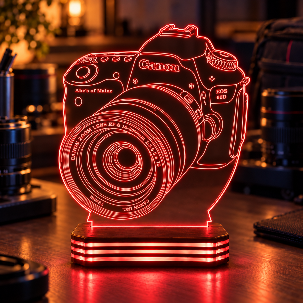 Fotoğrafçıya Özel Fotoğraf Makinesi Gece Lambası — kirmizi