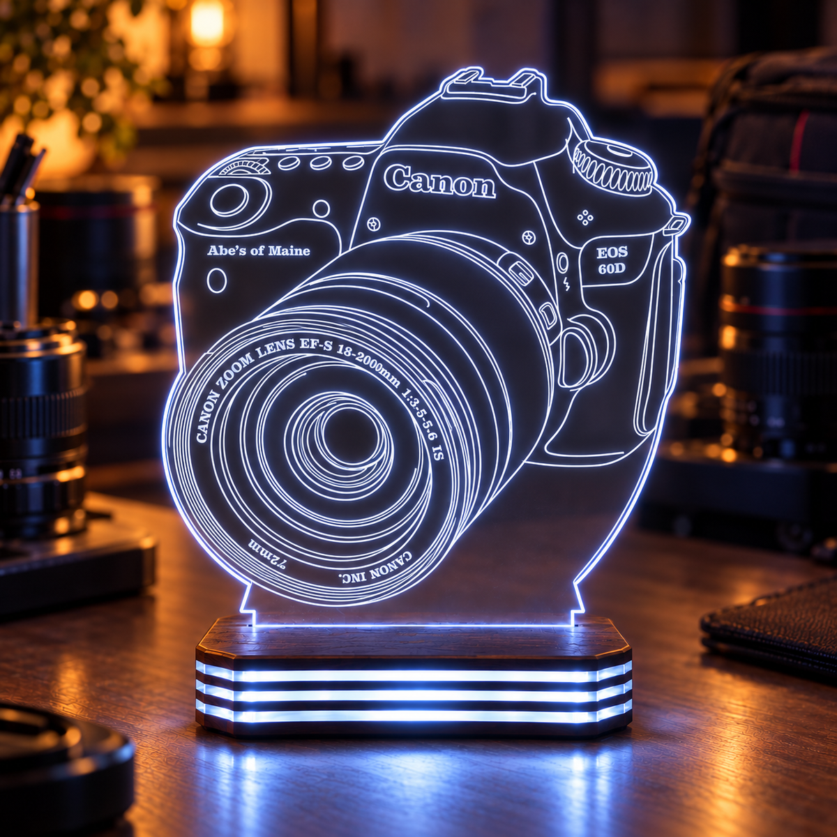 Fotoğrafçıya Özel Fotoğraf Makinesi Gece Lambası — soguk-beyaz