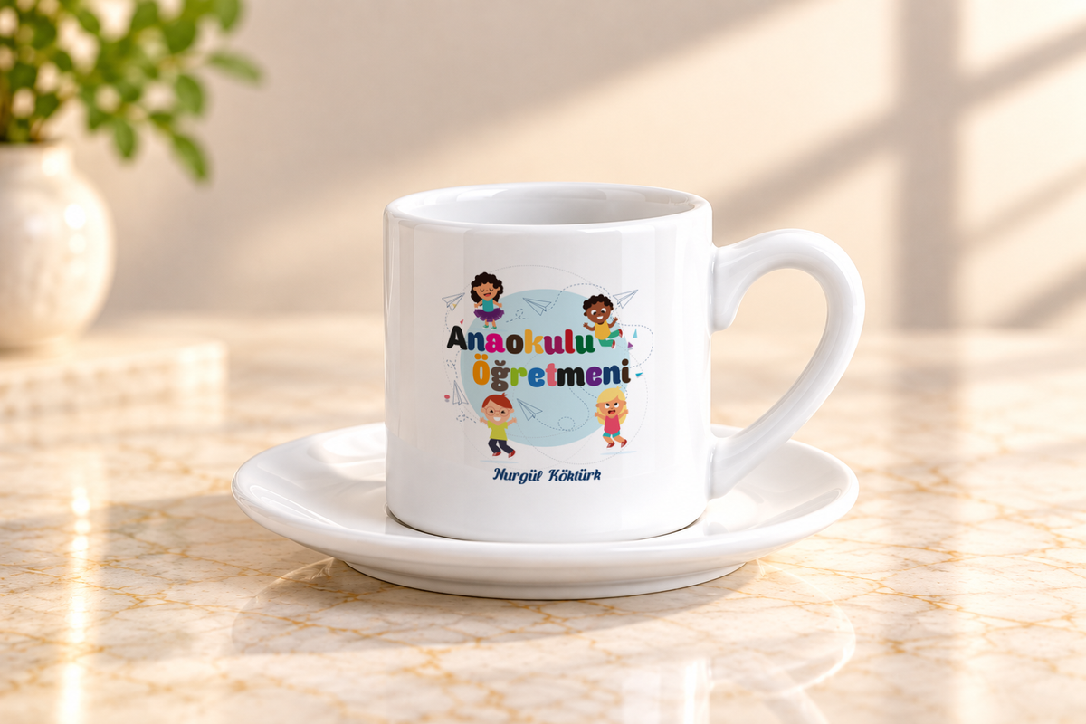 Anaokulu Öğretmeni isme özel Kahve Fincanı birinci görünüm