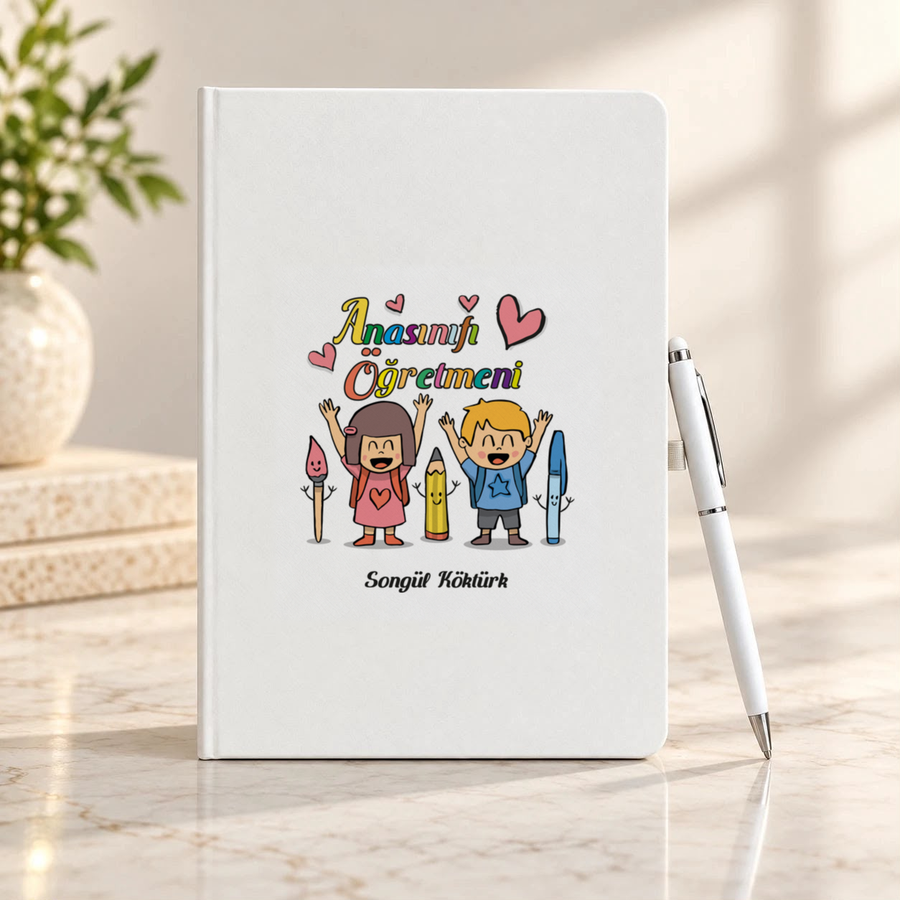 Anasınıfı Öğretmenine İsme Özel Defter ve Kalem Seti