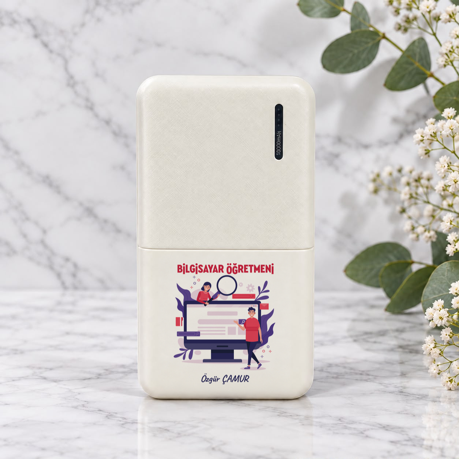 Bilgisayar Öğretmenine İsme Özel Powerbank