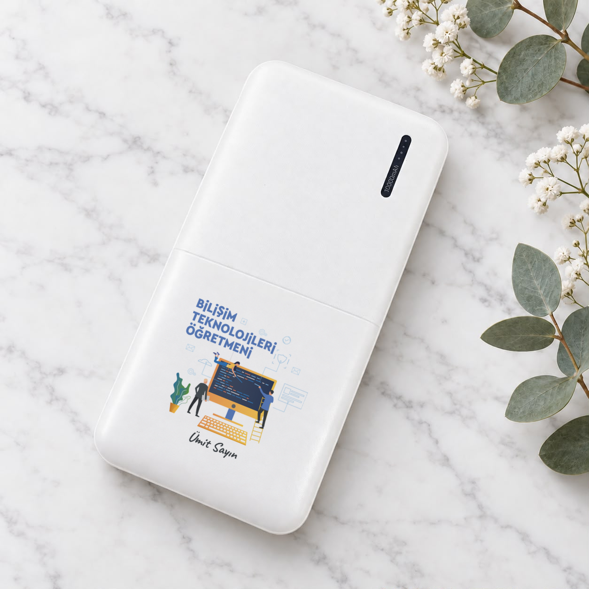 Bilişim Teknolojileri Öğretmeni isme özel Powerbank ikinci görünüm
