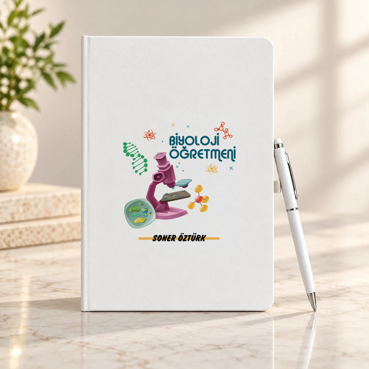 Biyoloji Öğretmeni isme özel Defter Kalem Seti birinci görünüm