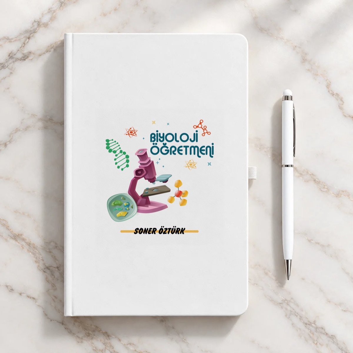 Biyoloji Öğretmeni isme özel Defter Kalem Seti ikinci görünüm
