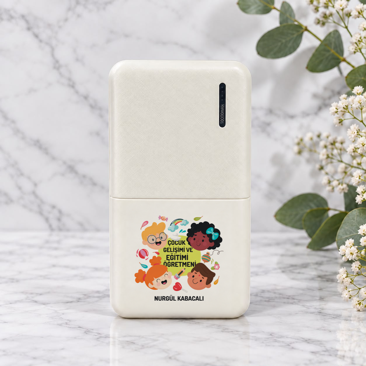 Çocuk Gelişimi ve Öğretmeni isme özel Powerbank birinci görünüm