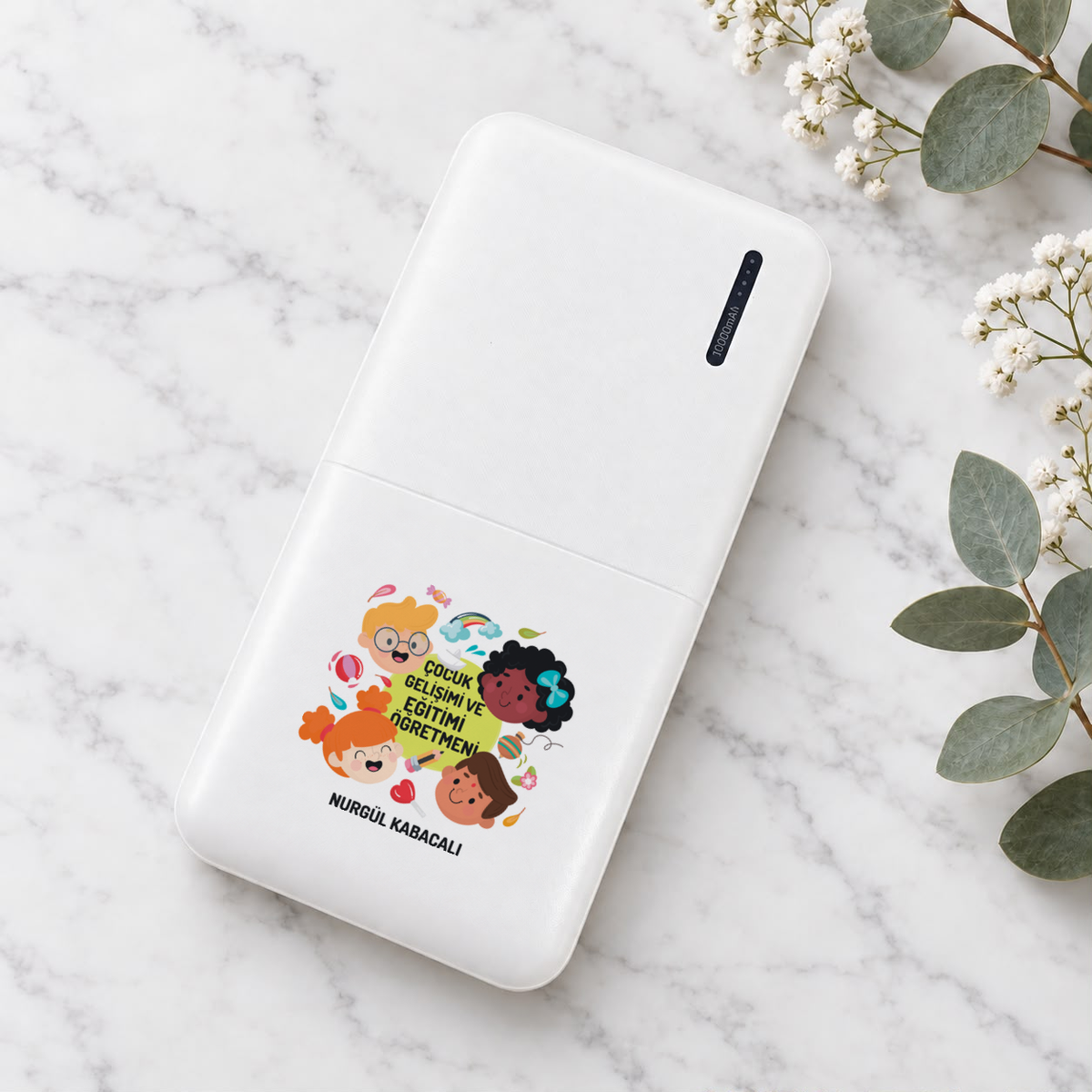 Çocuk Gelişimi ve Öğretmeni isme özel Powerbank ikinci görünüm