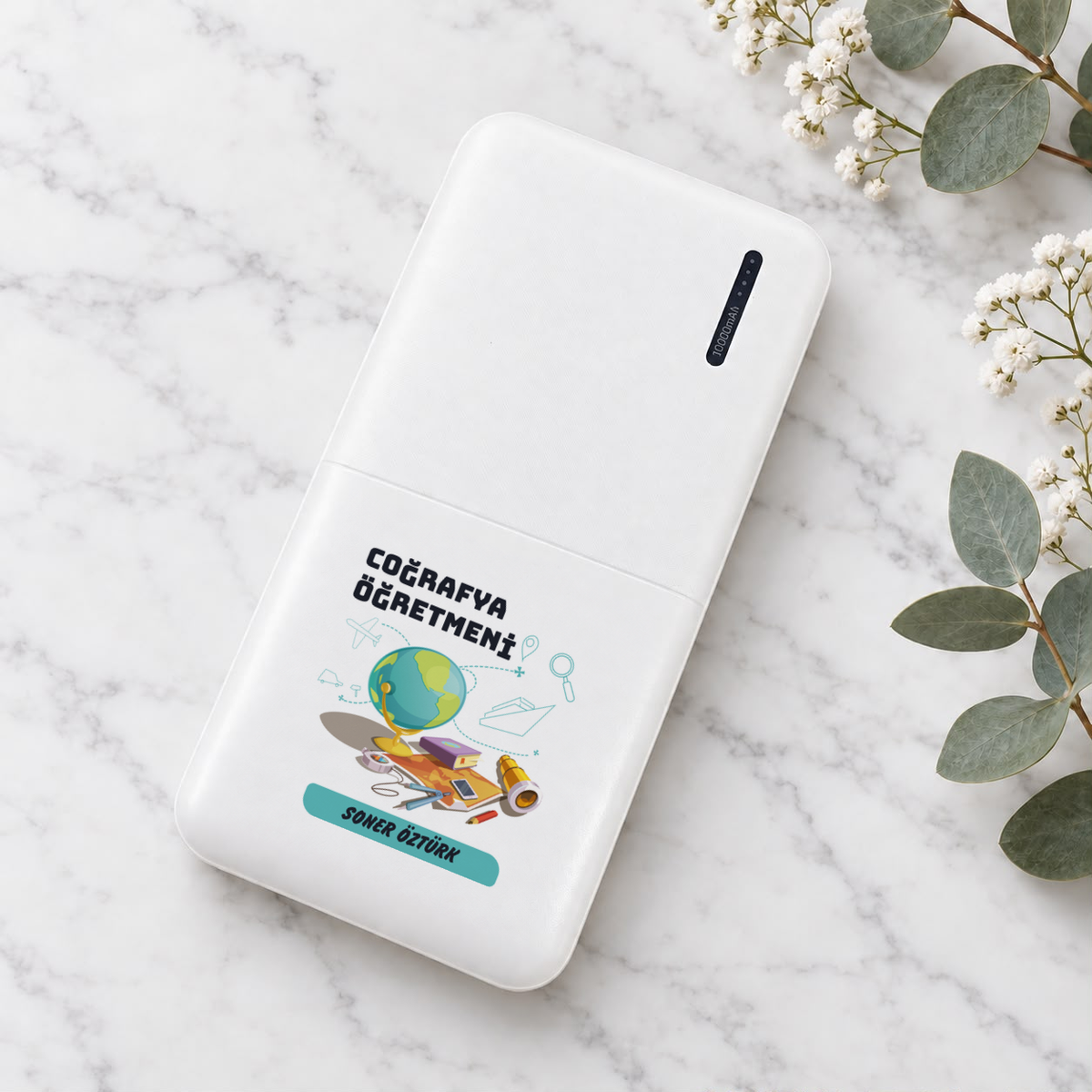 Coğrafya Öğretmeni isme özel Powerbank ikinci görünüm