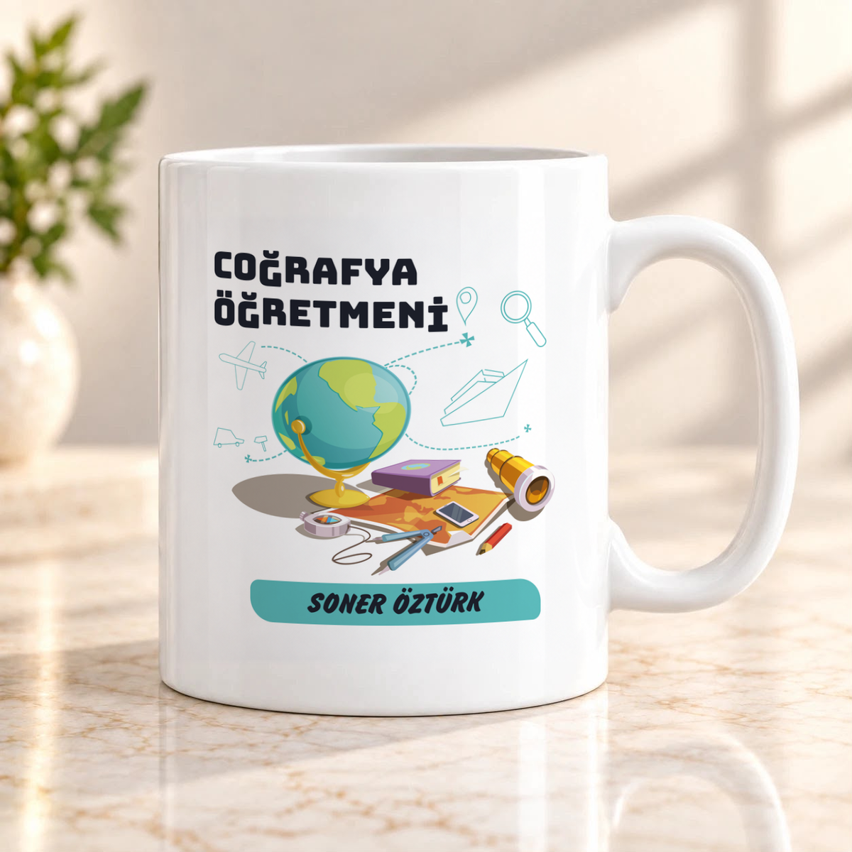 Coğrafya Öğretmeni isme özel Kupa Bardak birinci görünüm