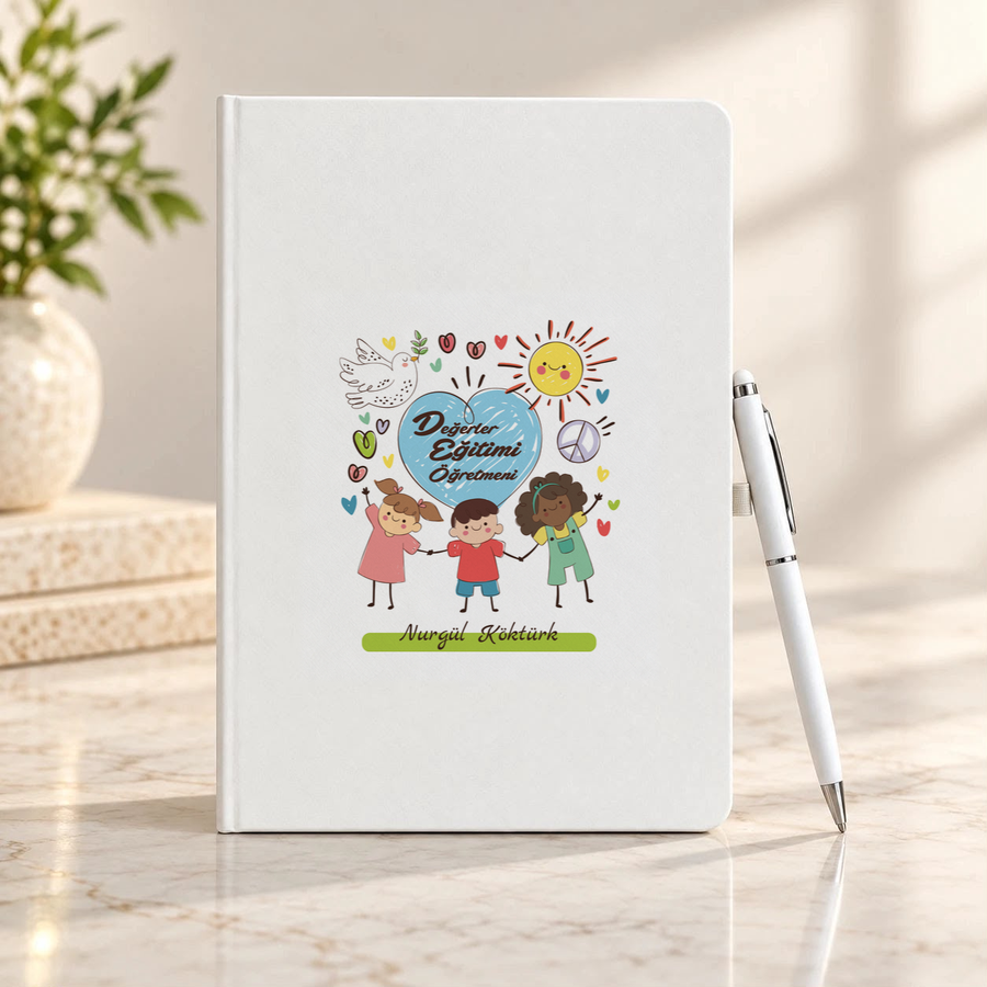 Değerler Eğitimi Öğretmenine İsme Özel Defter ve Kalem Seti