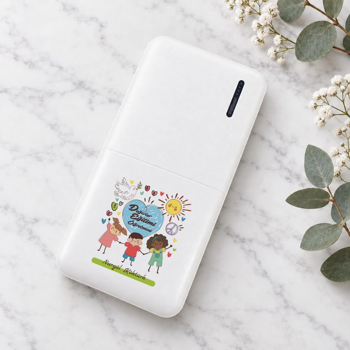 Değerler Eğitimi Öğretmeni isme özel Powerbank ikinci görünüm