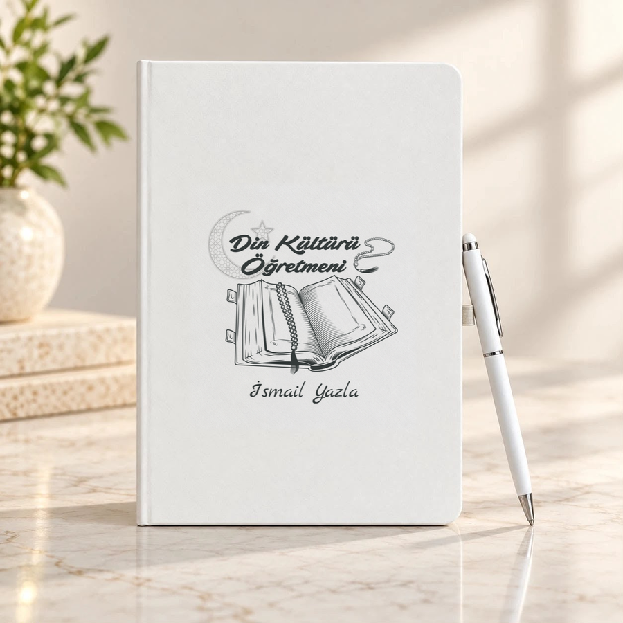Din Kültürü Öğretmenine İsme Özel Defter ve Kalem Seti