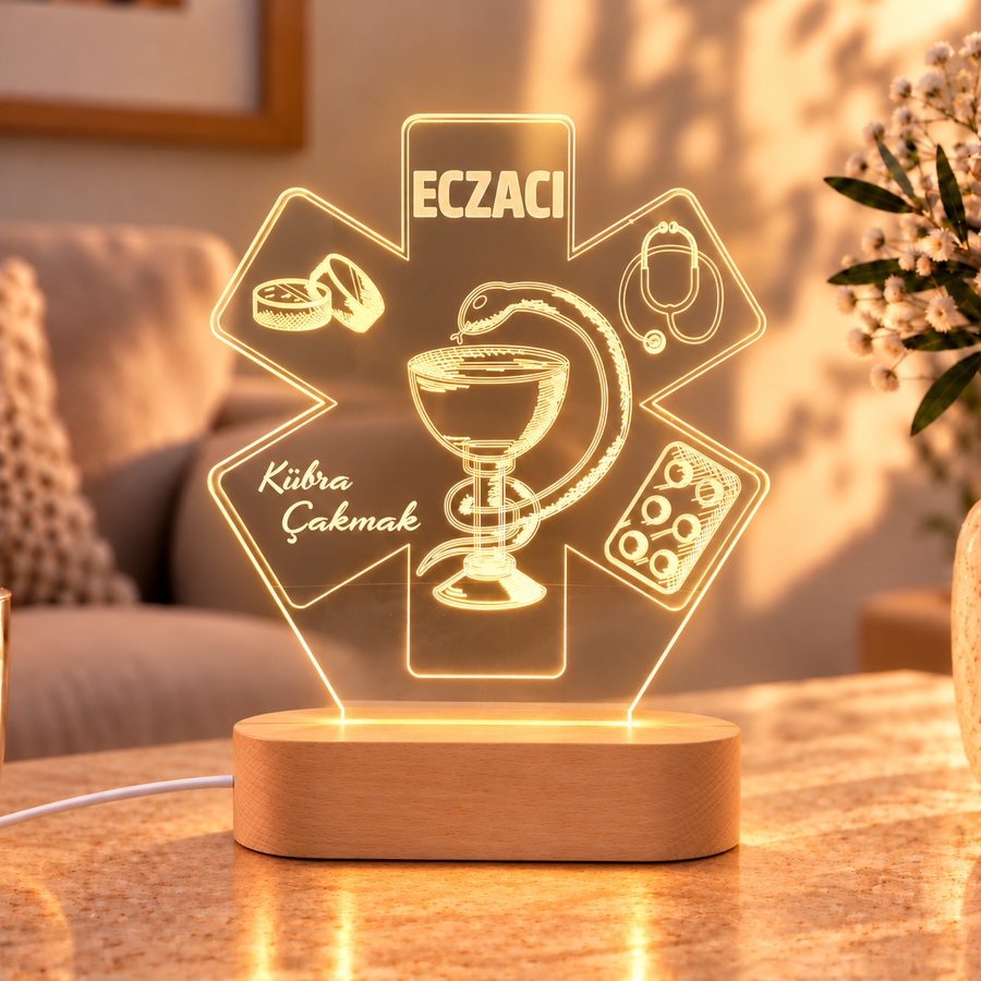 İsme Özel Eczacı Gece Lambası