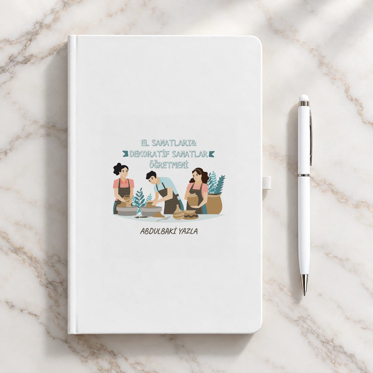 El Sanatları Dekoratif Öğretmeni isme özel Defter Kalem Seti ikinci görünüm