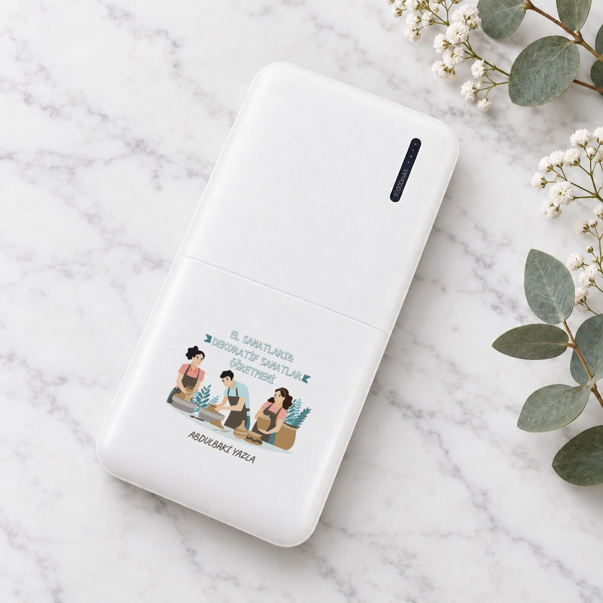 El Sanatları Dekoratif Öğretmeni isme özel Powerbank ikinci görünüm