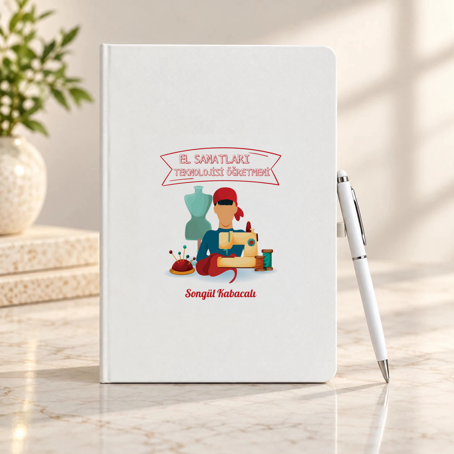 El Sanatları Teknolojisi Öğretmenine İsme Özel Defter ve Kalem Seti