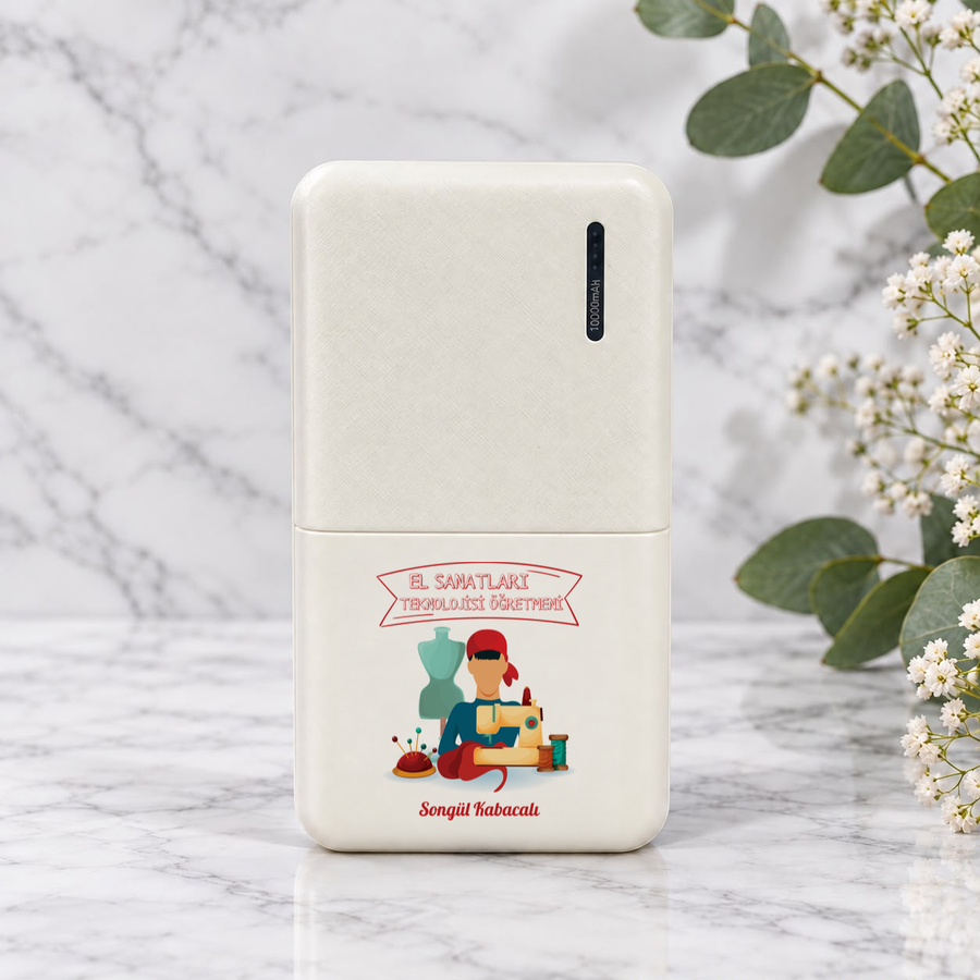 El Sanatları Teknolojisi Öğretmenine İsme Özel Powerbank