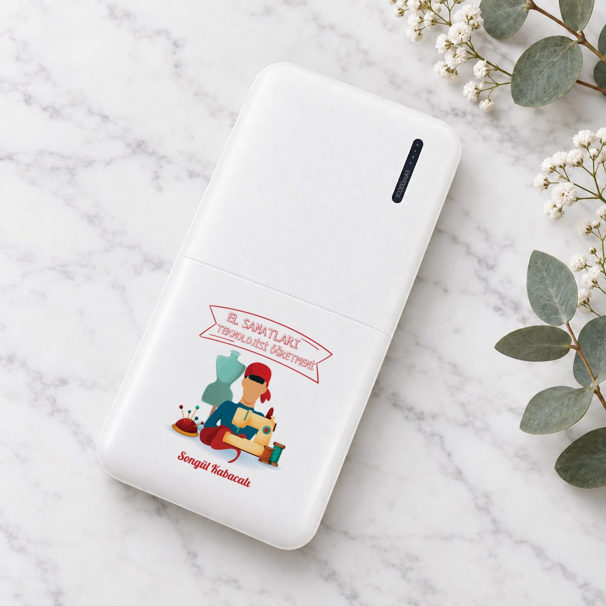 El Sanatları Teknolojisi Öğretmeni isme özel Powerbank ikinci görünüm