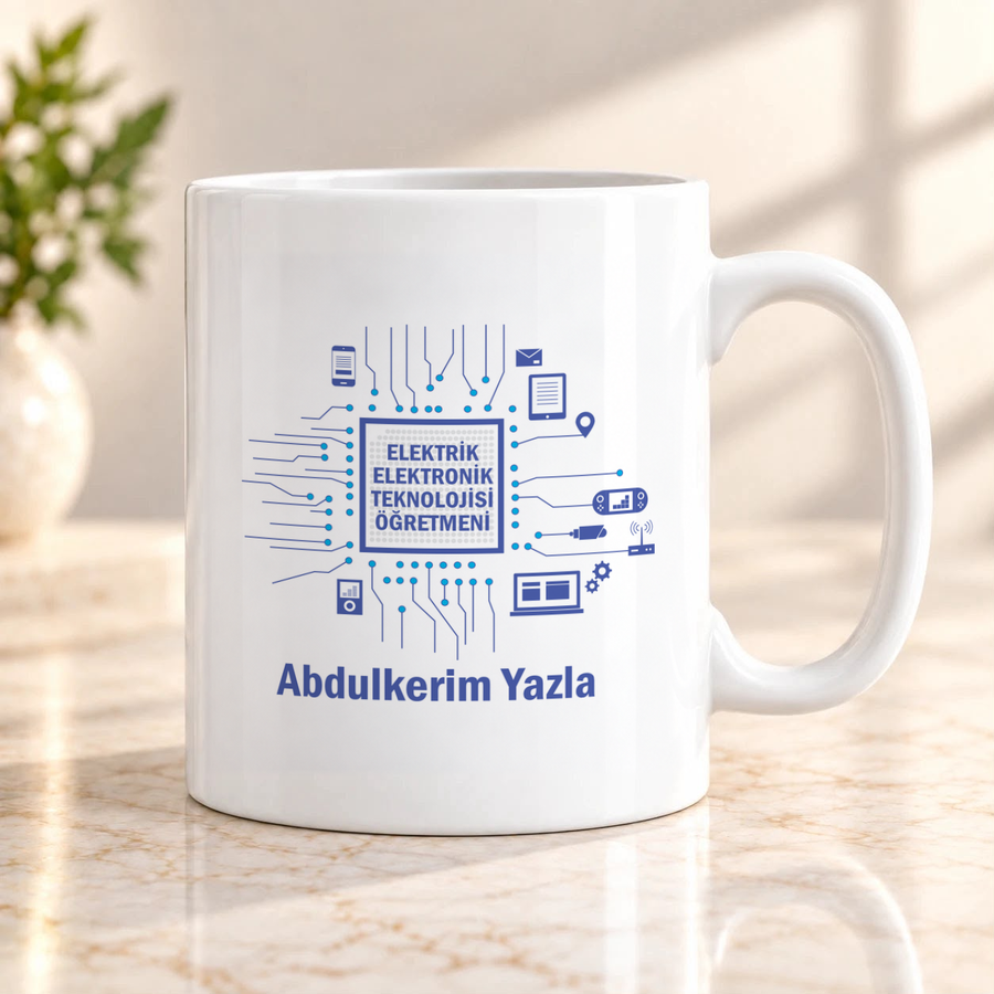 Elektrik Elektronik Teknolojisi Öğretmenine İsme Özel Kupa Bardak