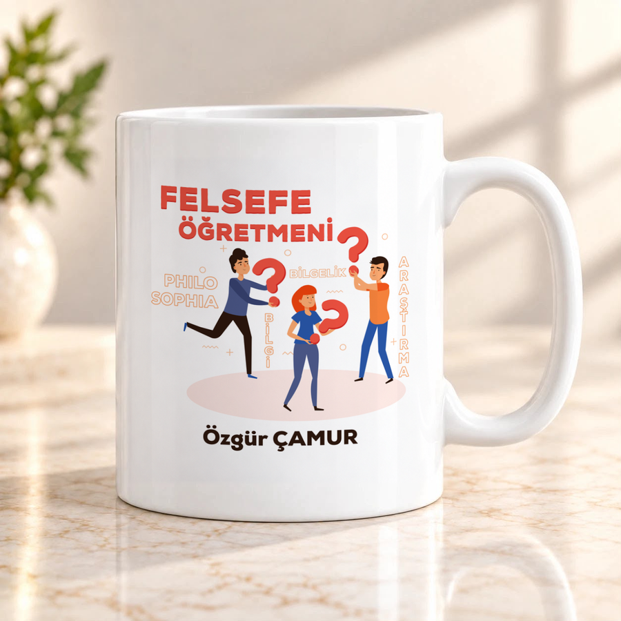 Felsefe Öğretmenine İsme Özel Kupa Bardak
