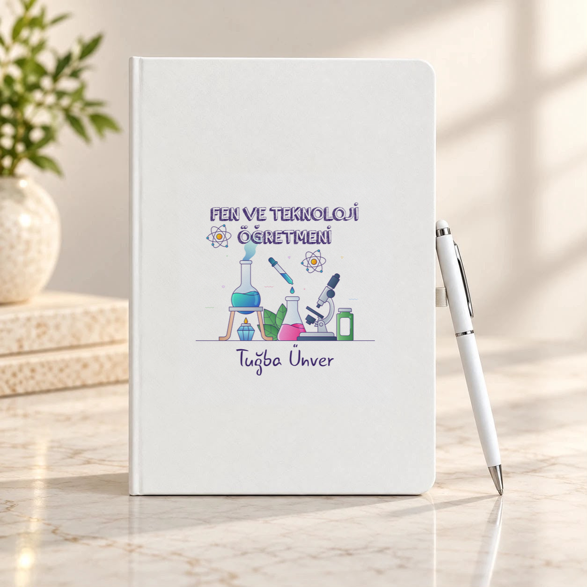 Fen ve Teknoloji Öğretmeni isme özel Defter Kalem Seti birinci görünüm