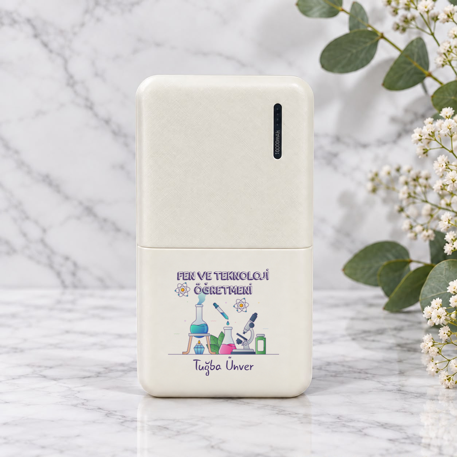 Fen ve Teknoloji Öğretmenine İsme Özel Powerbank