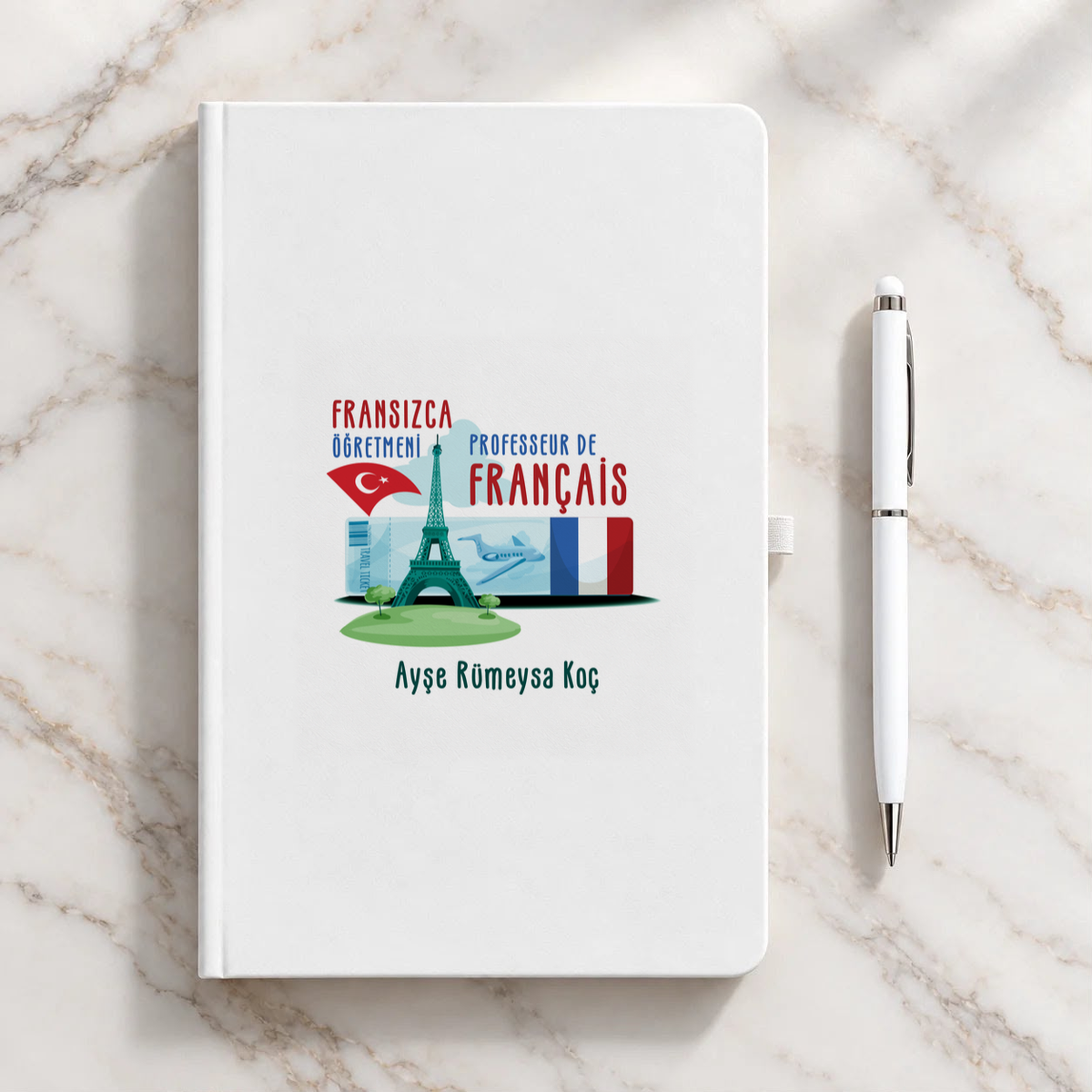 Fransızca Öğretmeni isme özel Defter Kalem Seti ikinci görünüm