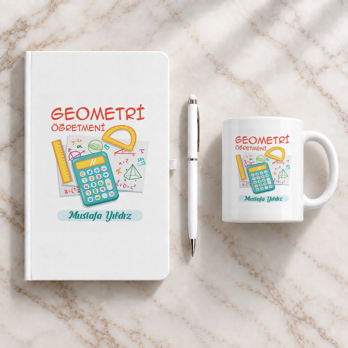 Geometri Öğretmeni isme özel Hediye Seti ikinci görünüm