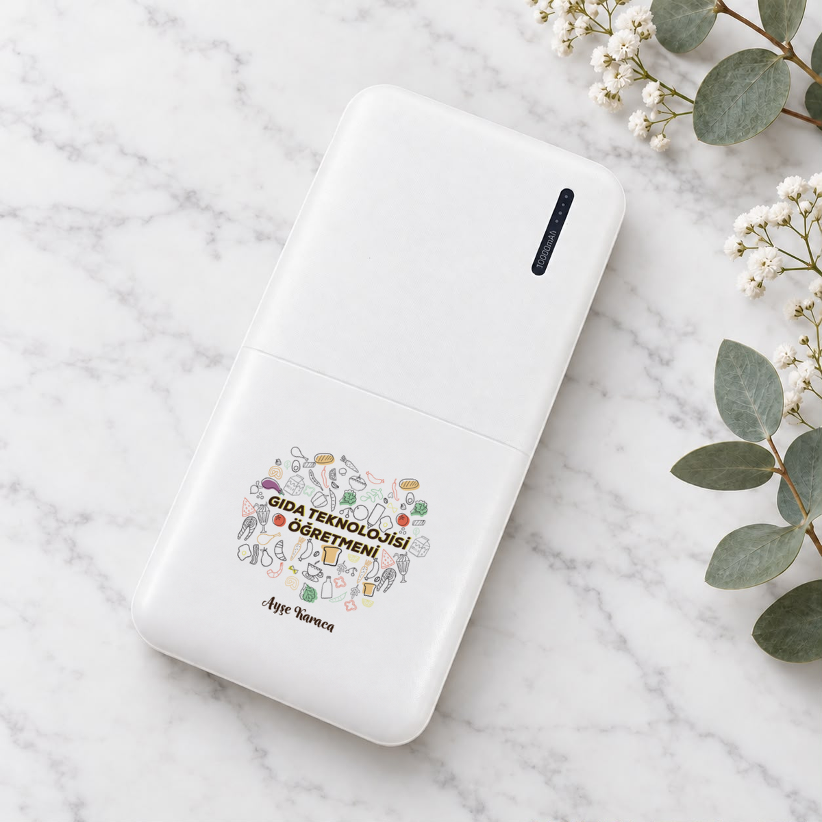 Gıda Teknolojisi Öğretmeni isme özel Powerbank ikinci görünüm