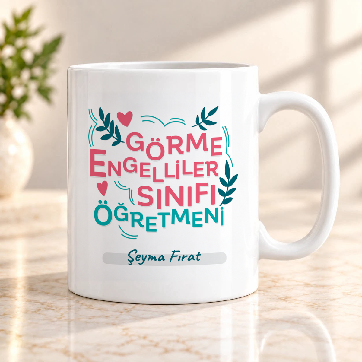 Görme Engelliler Sınıfı Öğretmeni isme özel Kupa Bardak birinci görünüm