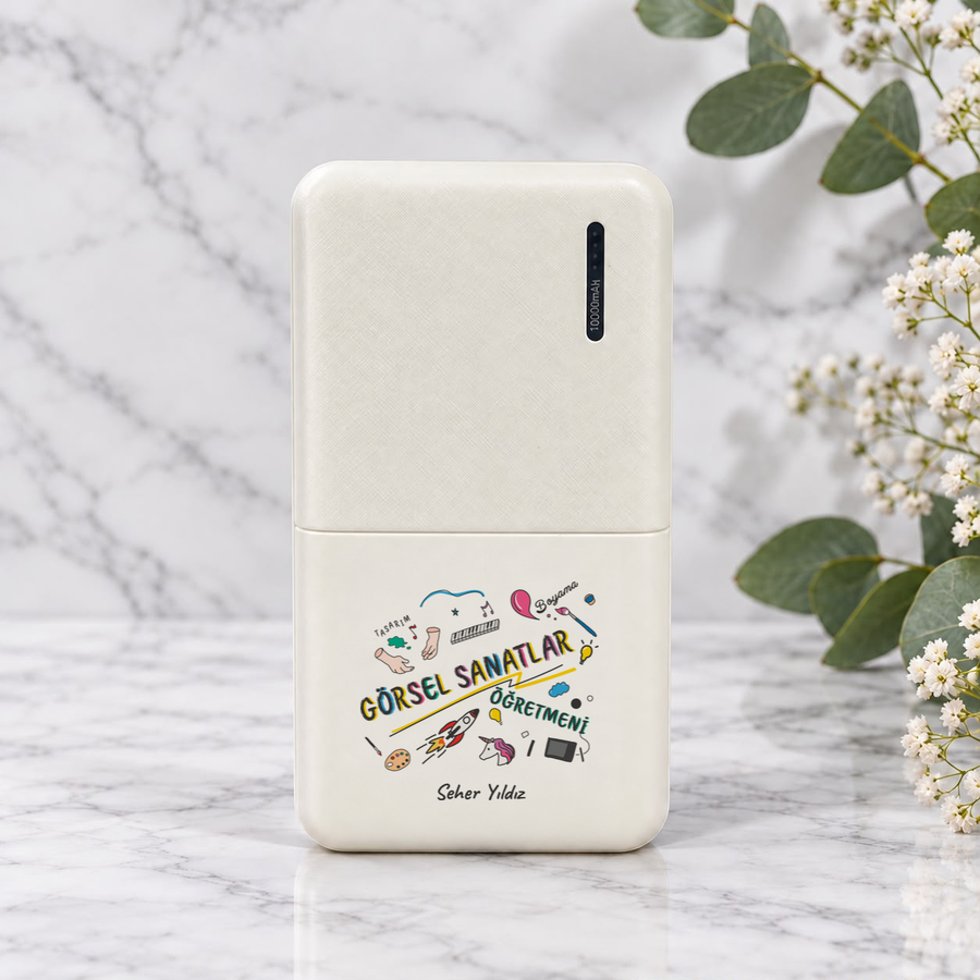 Görsel Sanatlar Öğretmenine İsme Özel Powerbank