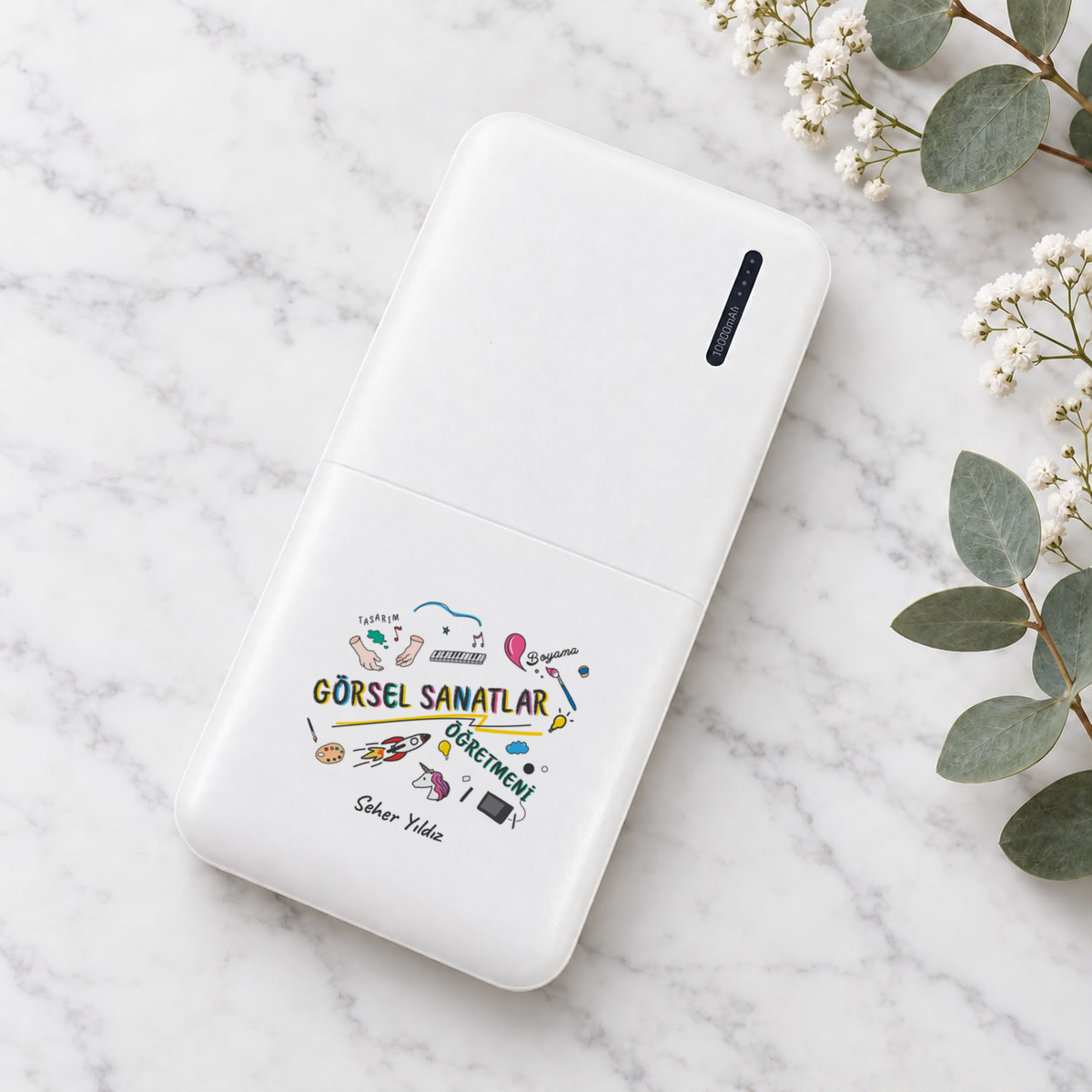 Görsel Sanatlar Öğretmeni isme özel Powerbank ikinci görünüm