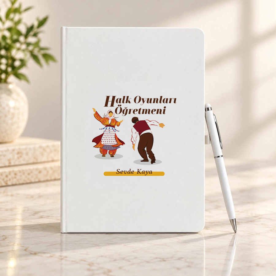 Halk Oyunları Öğretmenine İsme Özel Defter ve Kalem Seti