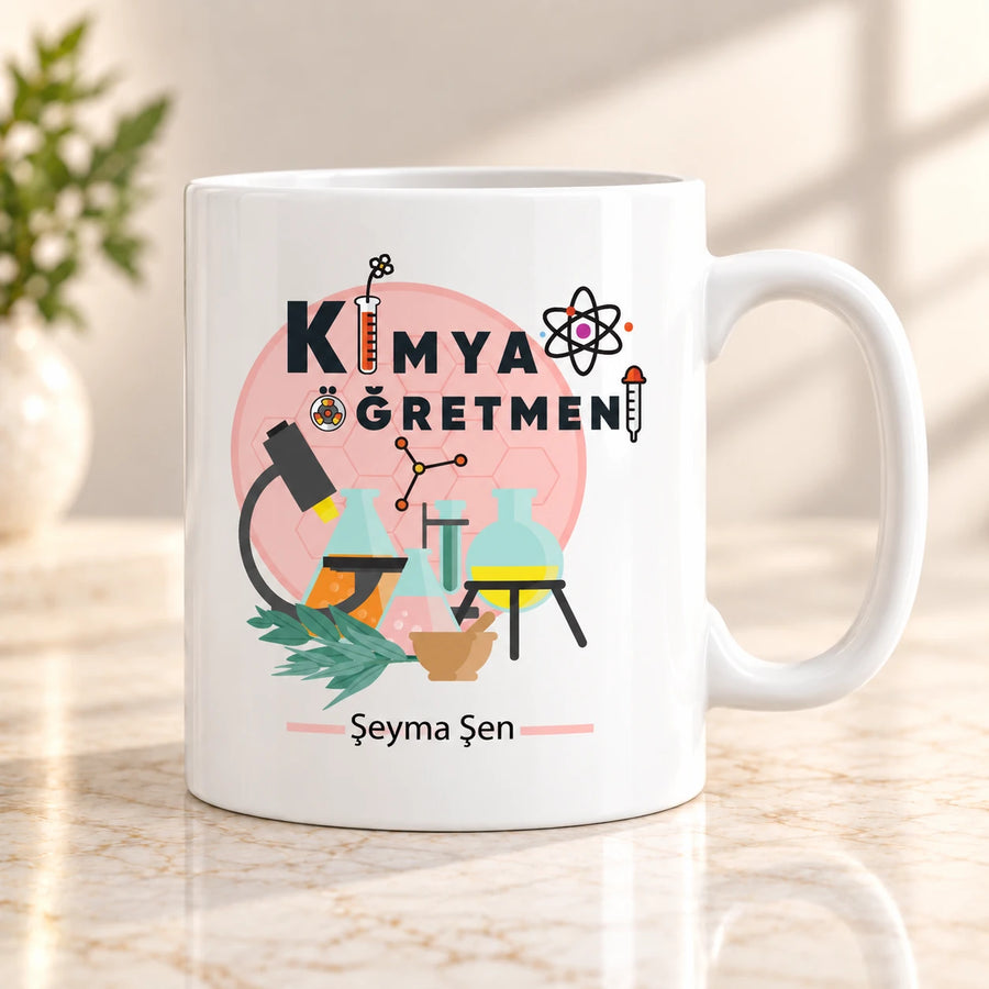 Kimya Öğretmenine Özel İsimli Kupa Bardak – Öğretmenler Günü Hediyesi