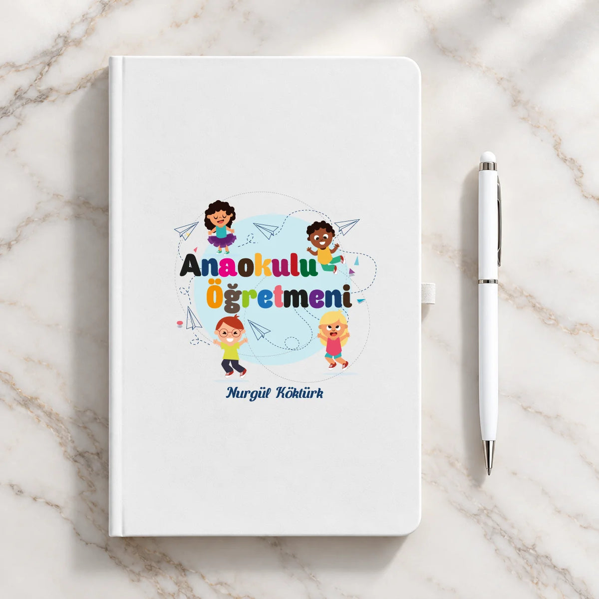 Öğretmenler Günü Hediyesi İsim Baskılı Defter Kalem Seti