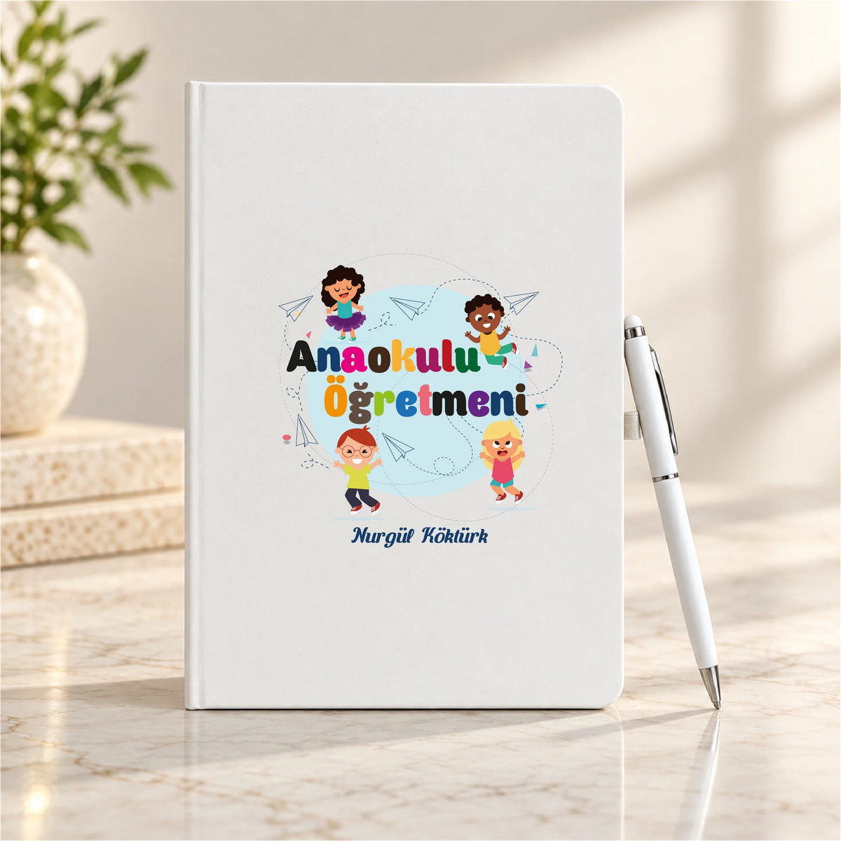 Öğretmenler Günü Hediyesi İsim Baskılı Defter Kalem Seti