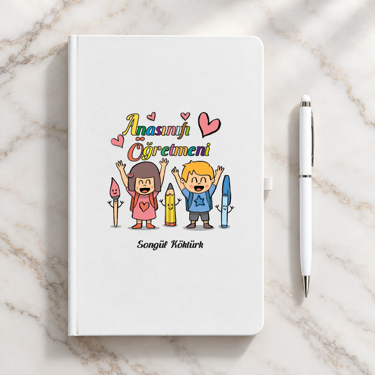 Anasınıfı Öğretmenler Günü Hediyesi İsim Baskılı Defter Kalem Seti