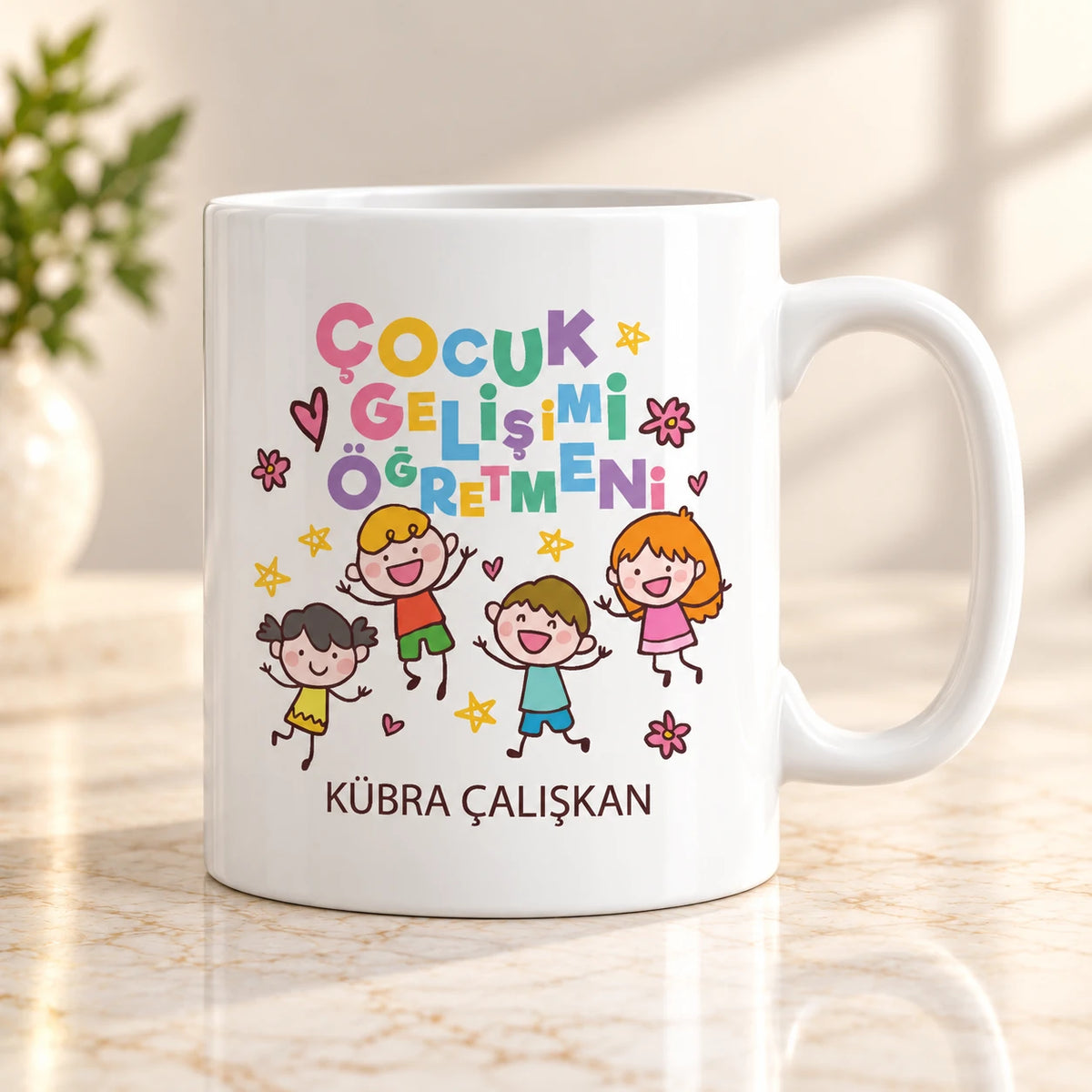Çocuk Gelişimi Öğretmenine Özel İsimli Kupa Bardak – Öğretmenler Günü Hediyesi