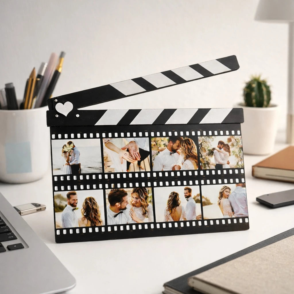 Kişiye Özel Ahşap Film Klaketi Çerçeve