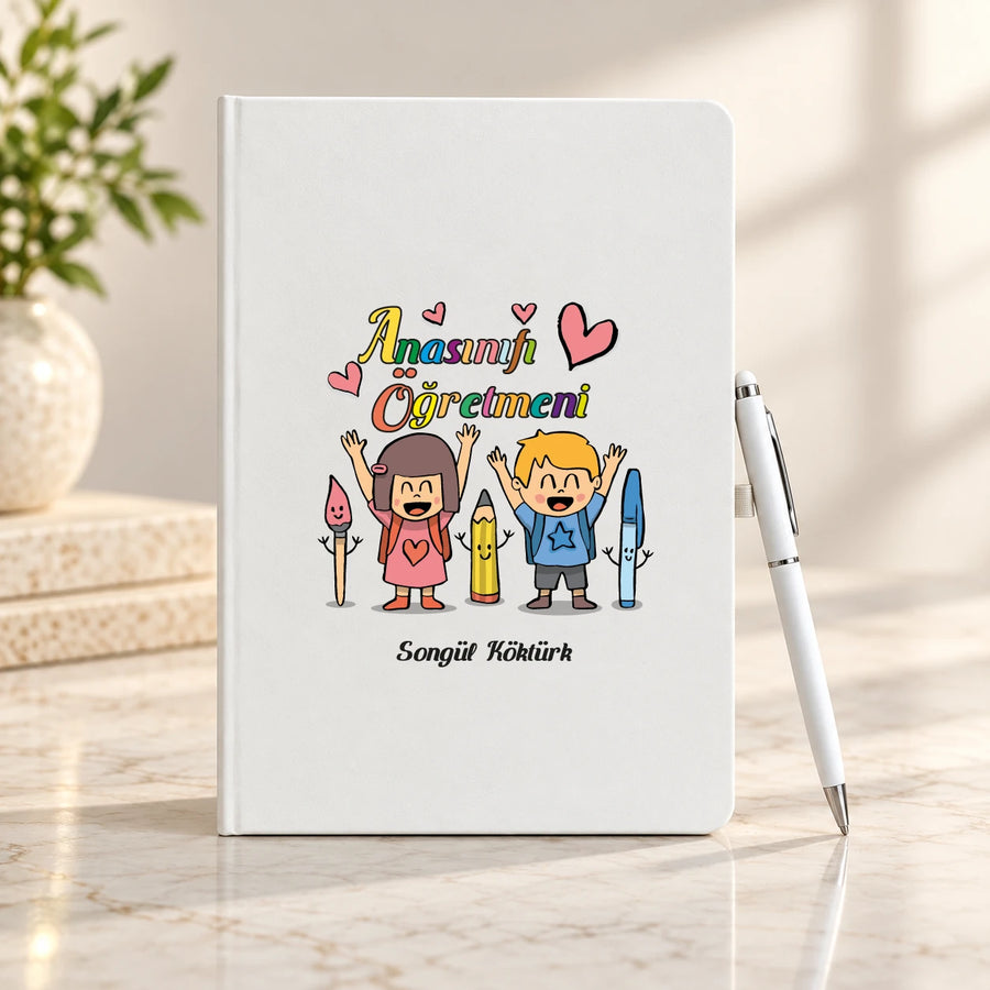 Anasınıfı Öğretmenler Günü Hediyesi İsim Baskılı Defter Kalem Seti