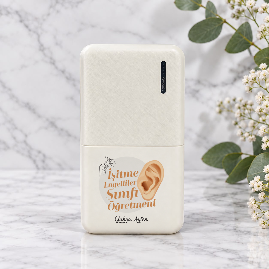 İşitme Engelliler Öğretmenine İsme Özel Powerbank