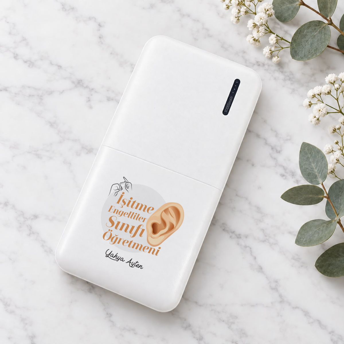 İşitme Engelliler Öğretmeni isme özel Powerbank ikinci görünüm