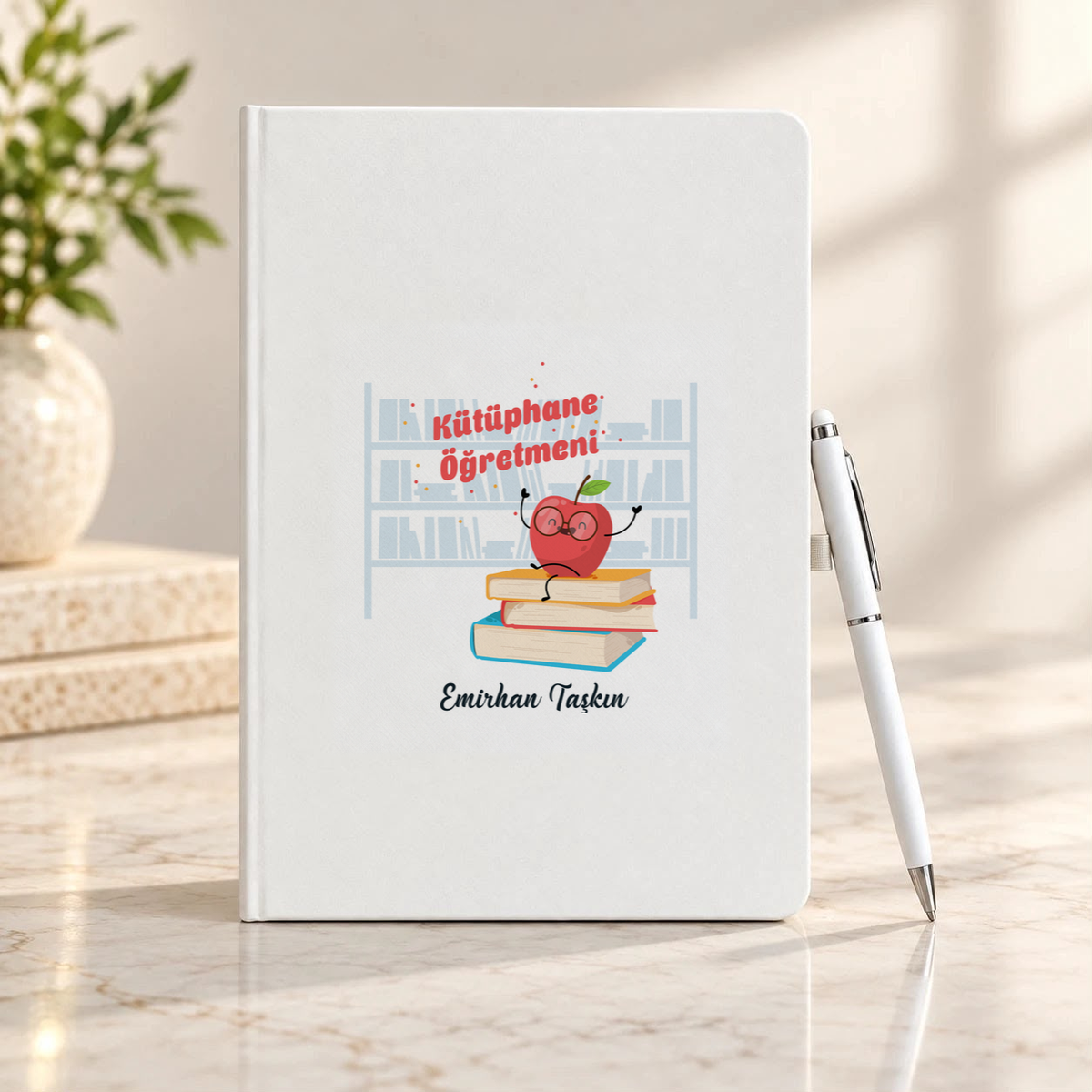 Kütüphane Öğretmeni isme özel Defter Kalem Seti birinci görünüm