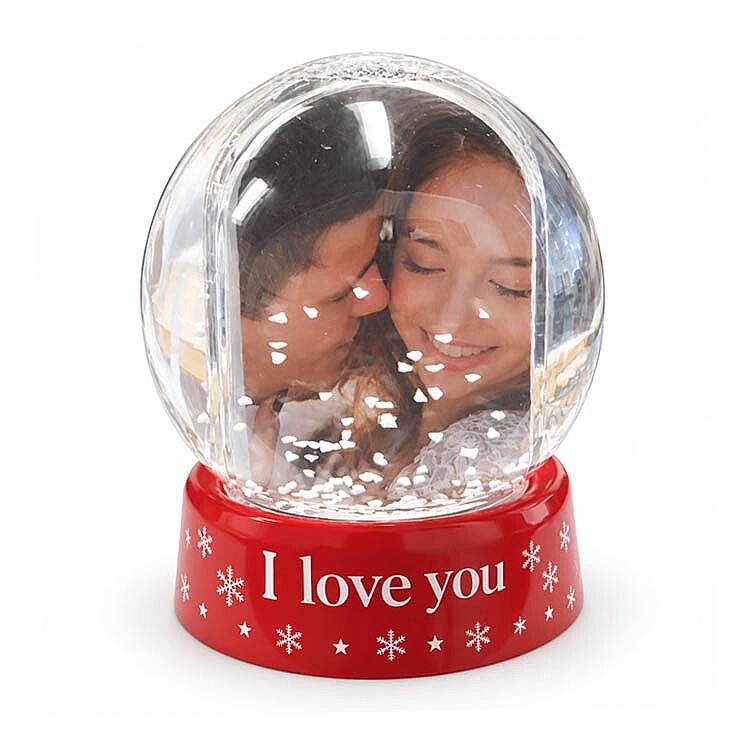 Kişiye Özel I Love You Fotoğraflı Kar Küresi – 2 Fotoğraflı – ürün görünümü 1