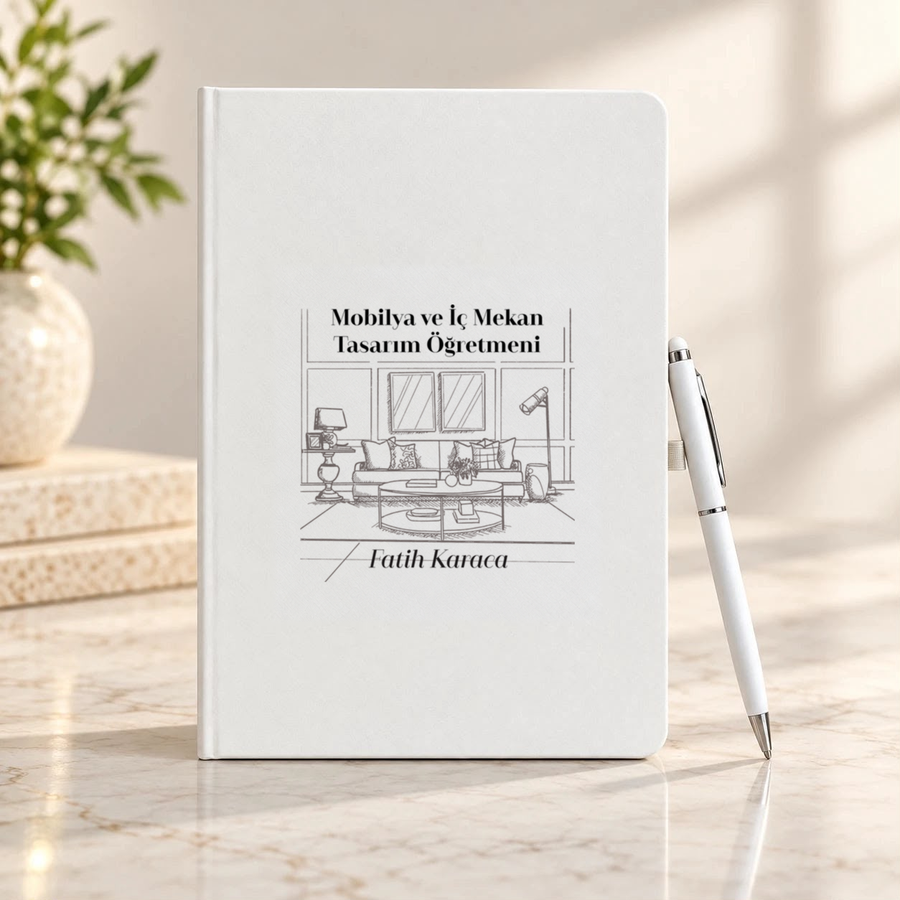 Mobilya ve İç Mekan Tasarım Öğretmenine İsme Özel Defter ve Kalem Seti