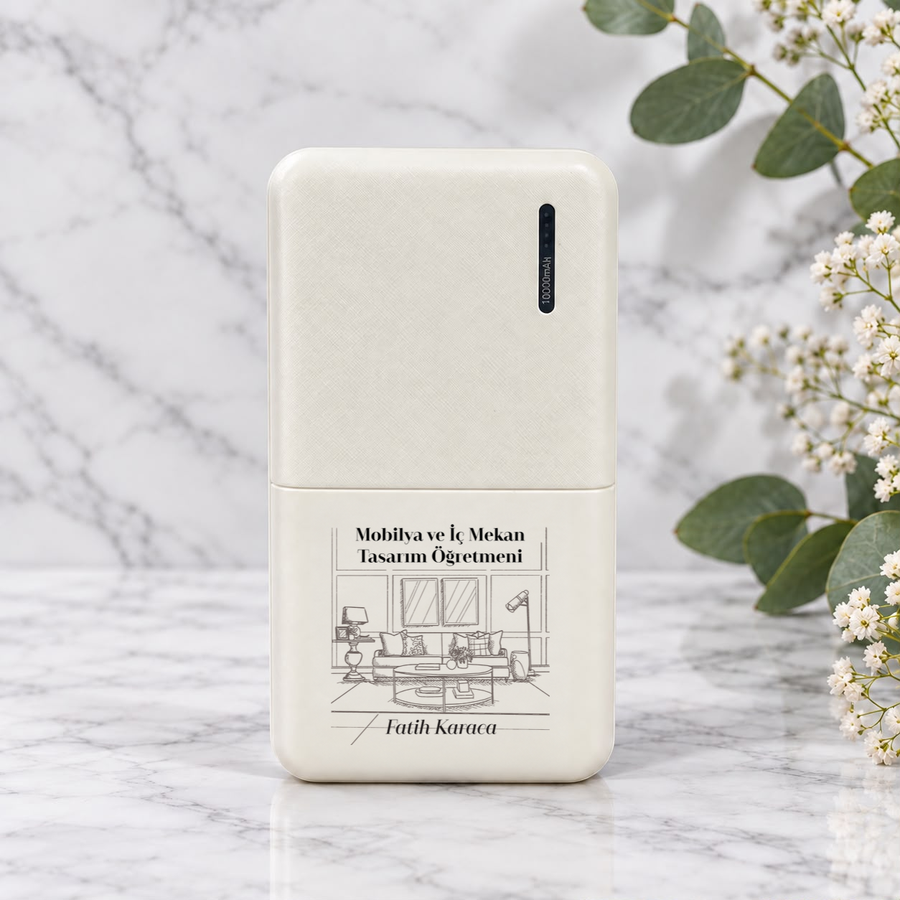Mobilya ve İç Mekan Tasarım Öğretmenine İsme Özel Powerbank