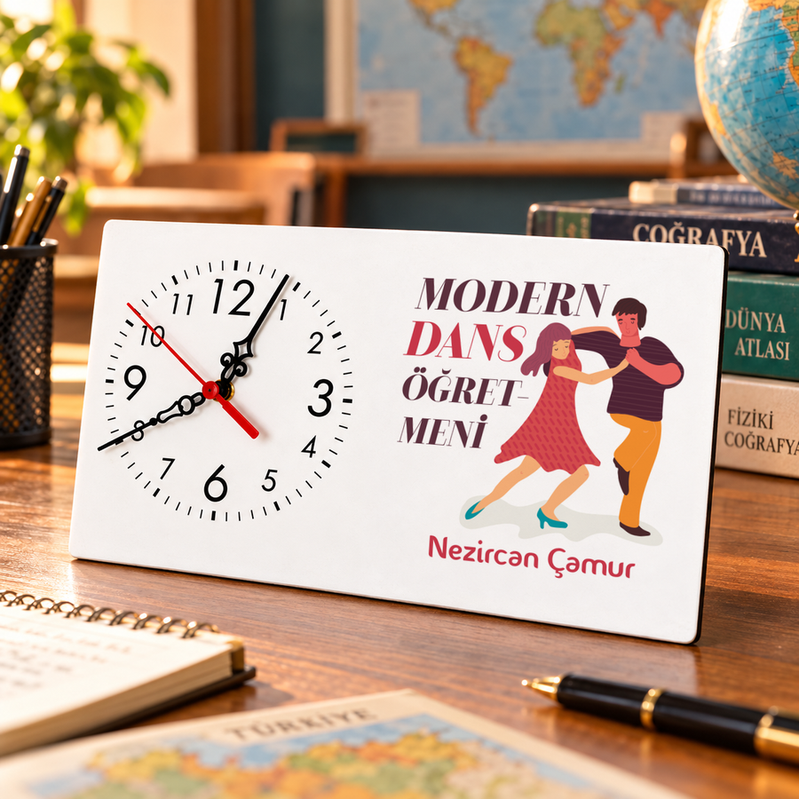 Modern Dans Öğretmenine İsme Özel Masa Saati