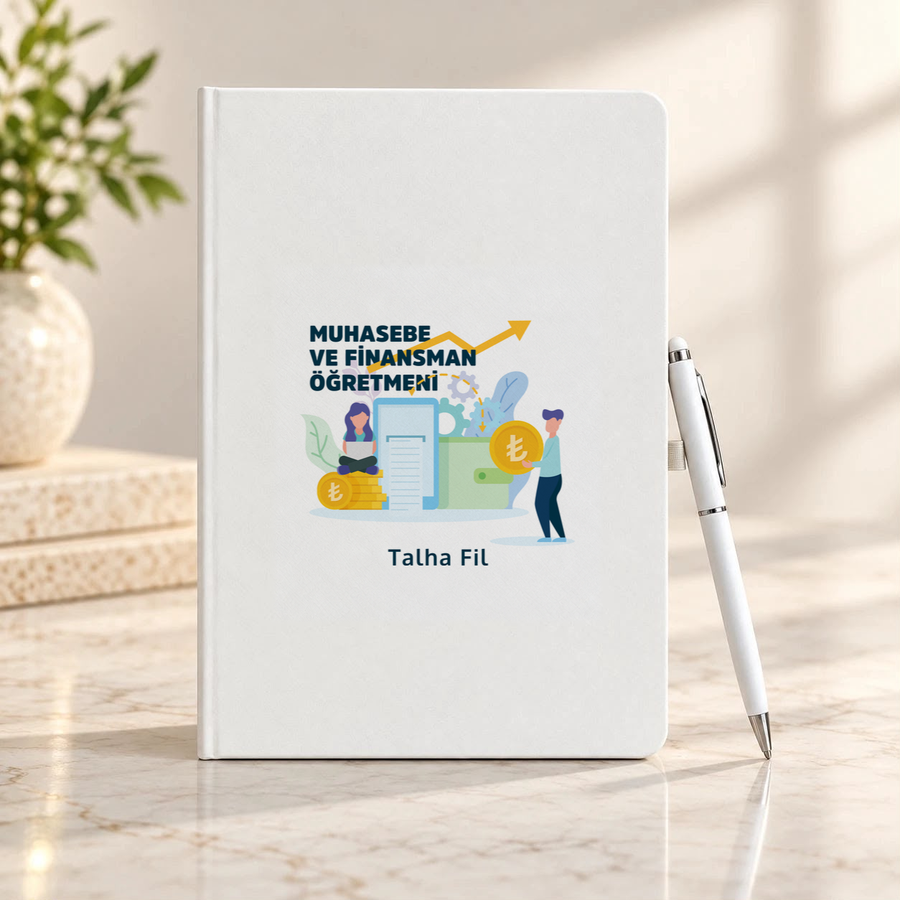 Muhasebe ve Finansman Öğretmenine İsme Özel Defter ve Kalem Seti