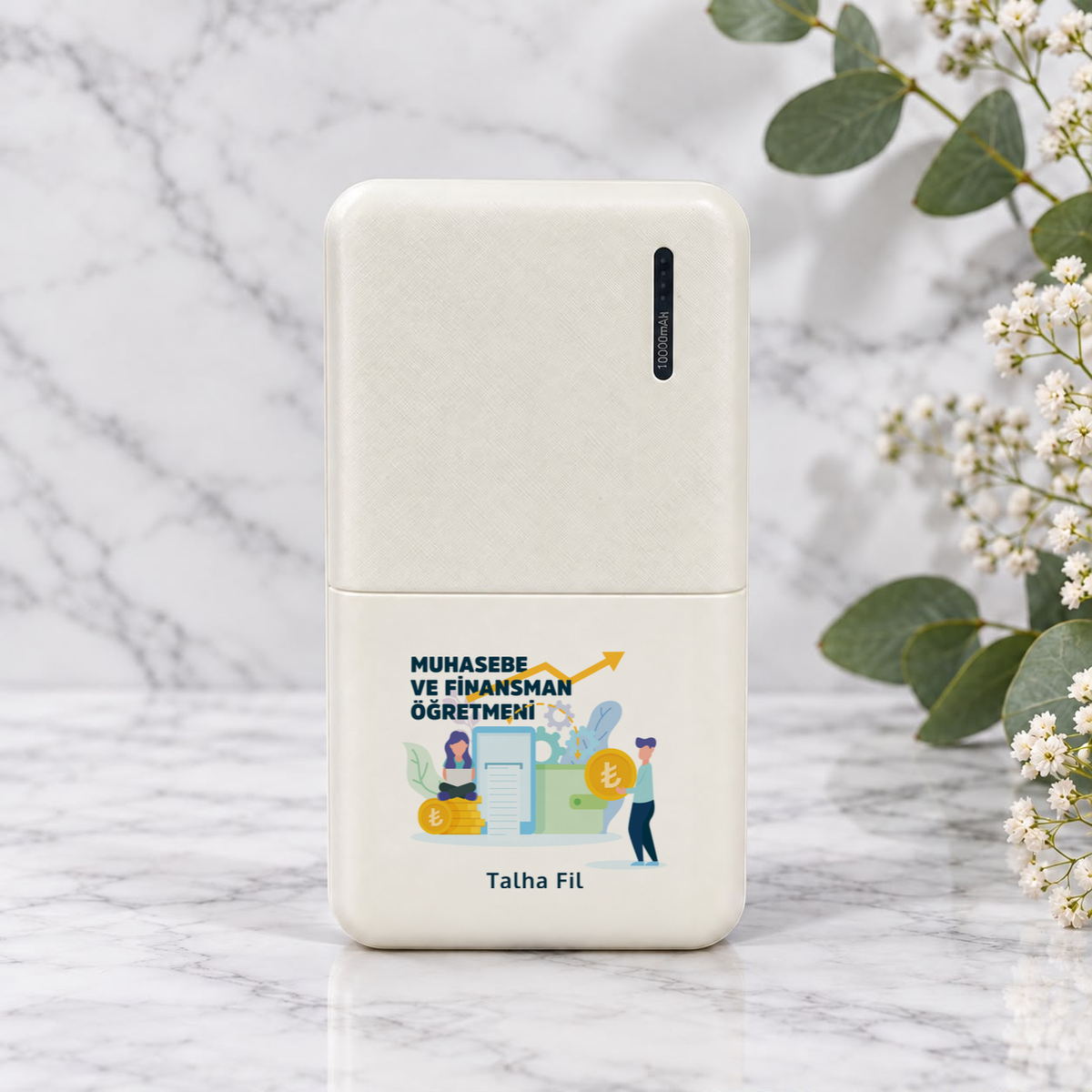 Muhasebe ve Finansman Öğretmeni isme özel Powerbank birinci görünüm